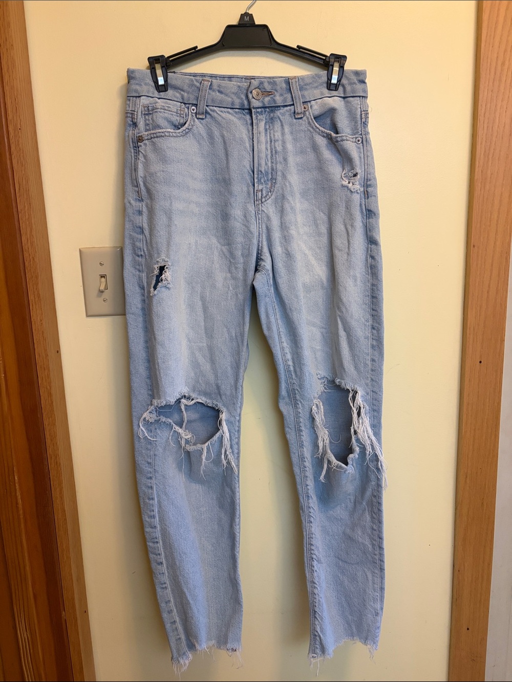 American Eagle Outfitters Light Blue Distressed Boyfriend Jeans